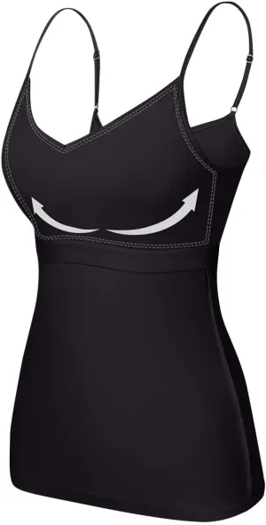Tank Tops for Women Sexy Adjustable Spaghetti Strap Camisole Fashion Comfy Sleeveless Tops with Built in Padded Bra