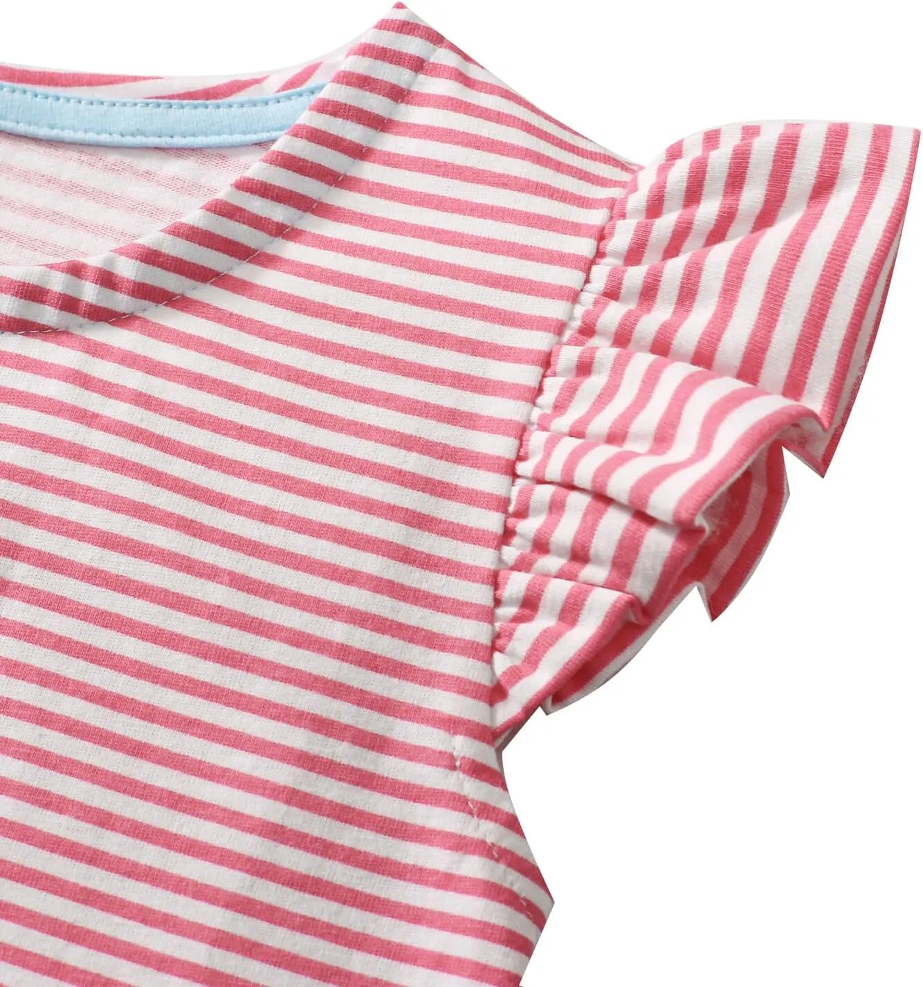 Toddler Girl Summer Short Sleeve Easter Dress Cotton Casual Jersey Shirt Playwear Applique Dress