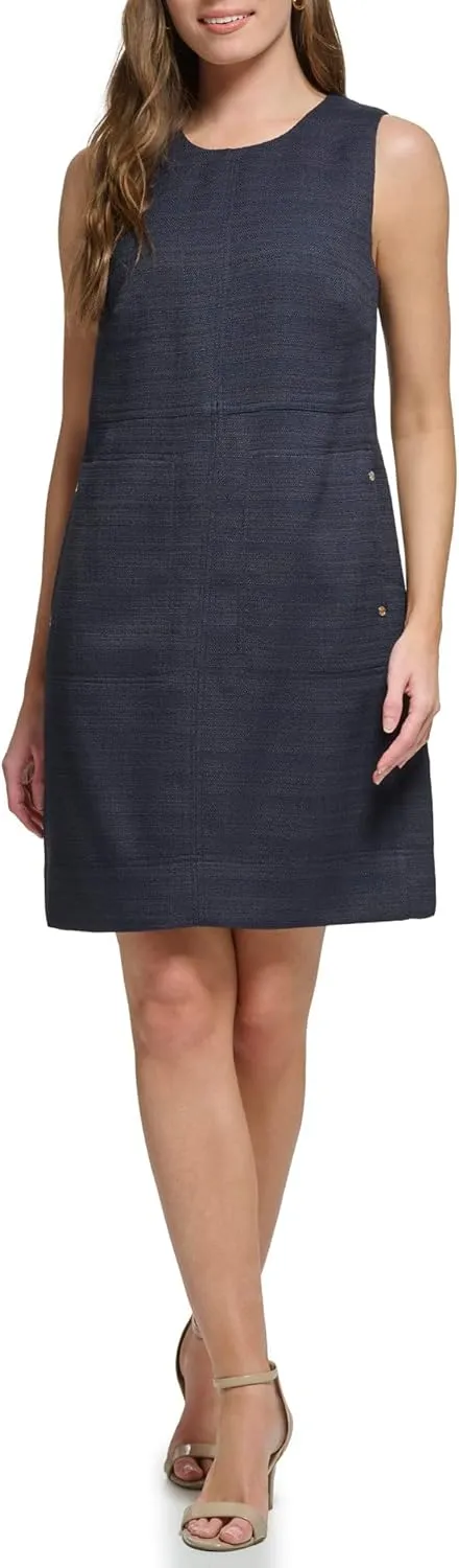 Tommy Hilfiger Women's Hopsack Weave A-line Dress