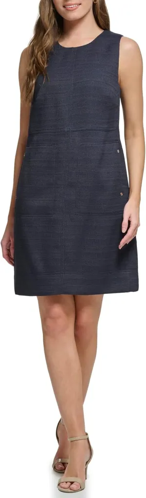 Tommy Hilfiger Women's Hopsack Weave A-line Dress