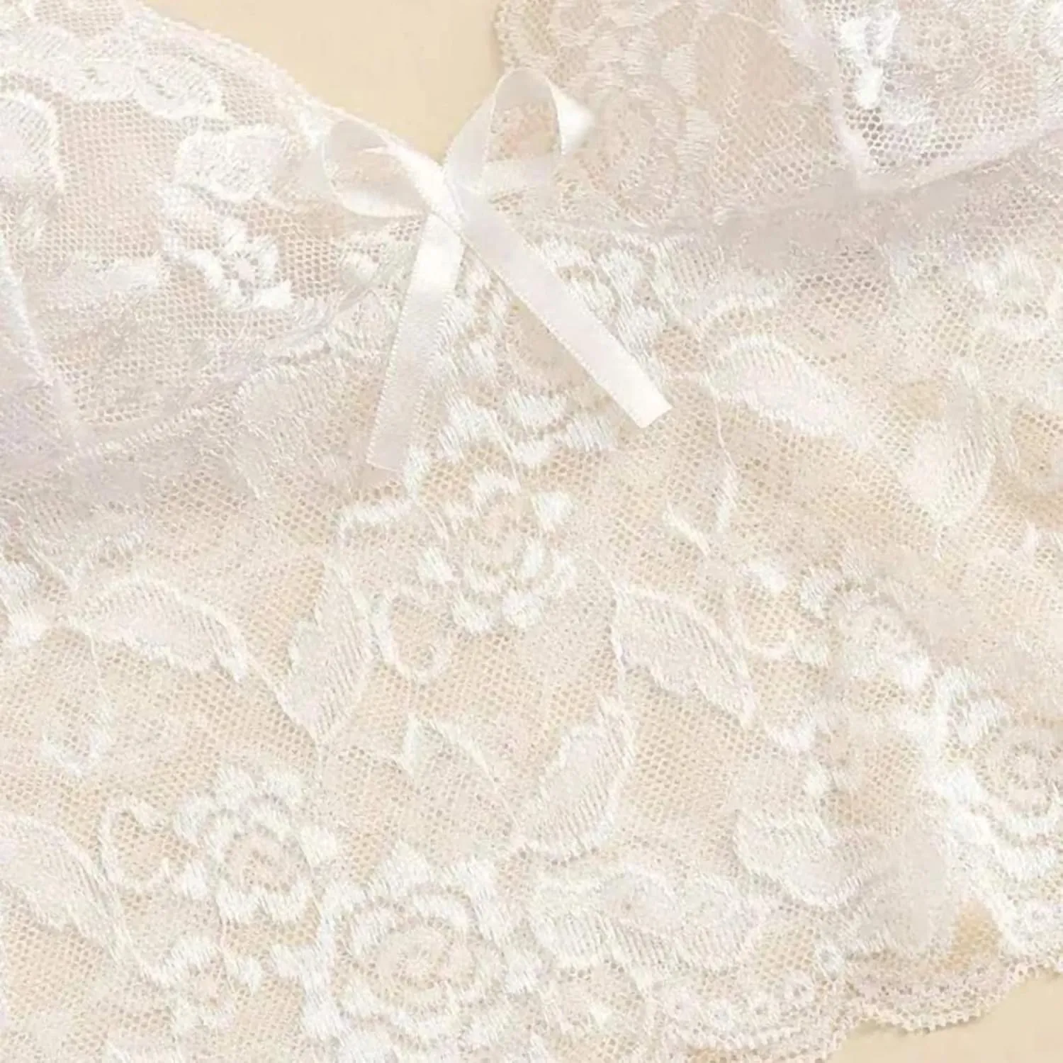 Uillui Women Sexy Lace Pajamas 2 Piece Lingerie Set High Waist Sleepwear Sheer Bra and Panty Babydoll Outfits Bralette Set