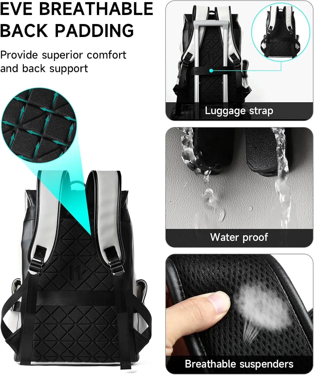 Vintage Leather Travel Backpack For Men Fit 15.6 inch Laptop Waterproof Large School Casual Bookbag Work College Smooth Zipper Backpack Gift