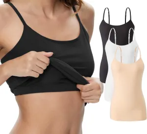 Vislivin Womens Cotton Camisole Adjustable Strap Tank Tops with Shelf Bra Stretch Undershirts