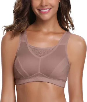 Wingslove Women's High Impact Sports Bra Full Coverage Wirefree Non Padded Workout Bra Plus Size
