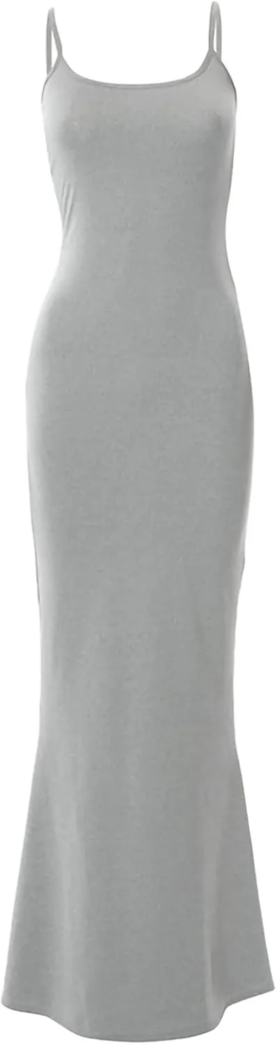 Women Bodycon Maxi Slip Dress Summer Sleeveless Strappy Backless Evening Party Long Dress