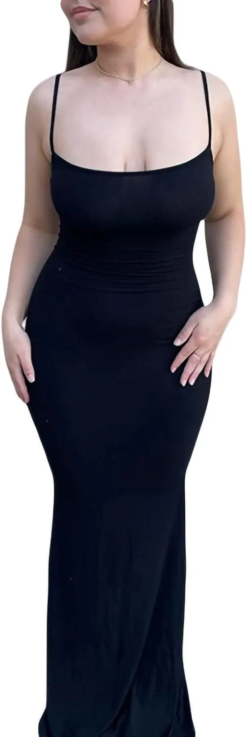 Women Bodycon Maxi Slip Dress Summer Sleeveless Strappy Backless Evening Party Long Dress