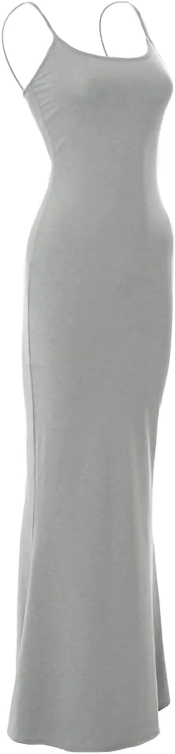 Women Bodycon Maxi Slip Dress Summer Sleeveless Strappy Backless Evening Party Long Dress