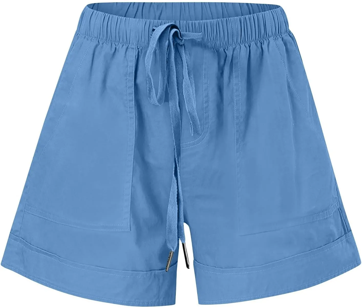 Women Casual Shorts with Pocket Drawstring High Waist Plus Size Short Pants Beach Vacation Trendy 2025 Summer Clothes