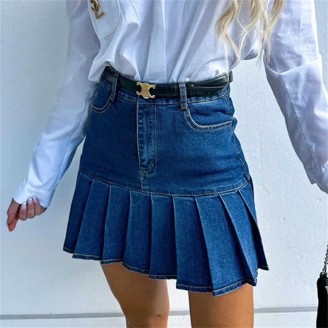 Women Gothic Light Skirts High Waist Pleated Elegant A Line Dress