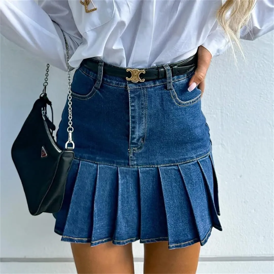 Women Gothic Light Skirts High Waist Pleated Elegant A Line Dress