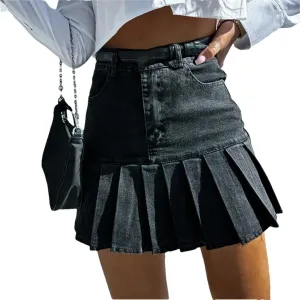 Women Gothic Light Skirts High Waist Pleated Elegant A Line Dress