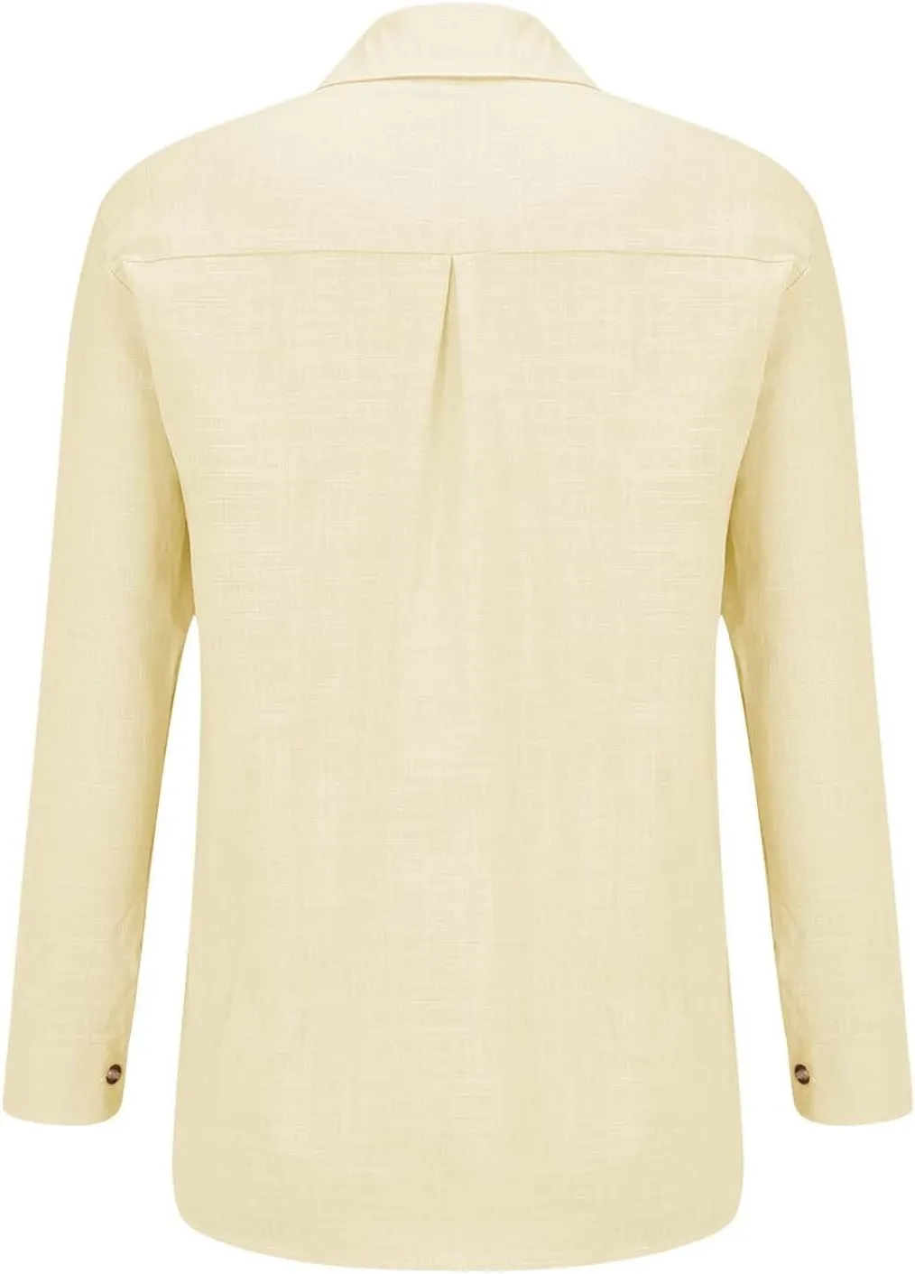 Women Linen Button Down Shirt Gauze Cotton Dress Shirt Long Sleeve Oversized Friend Solid Tunic Tops