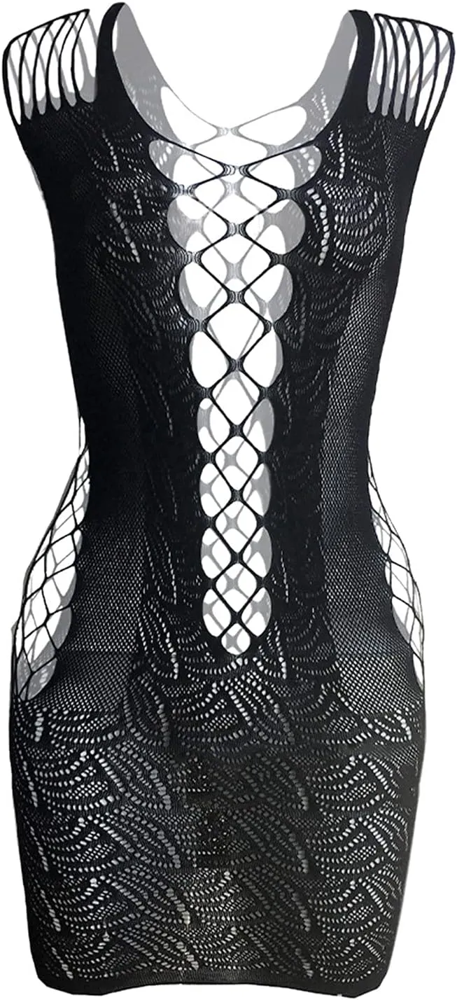 Women Lingerie No Stockings Nightwear Lace Cup Sling Babydoll Sling Bra Panties Mini Bodysuit with Bowknot