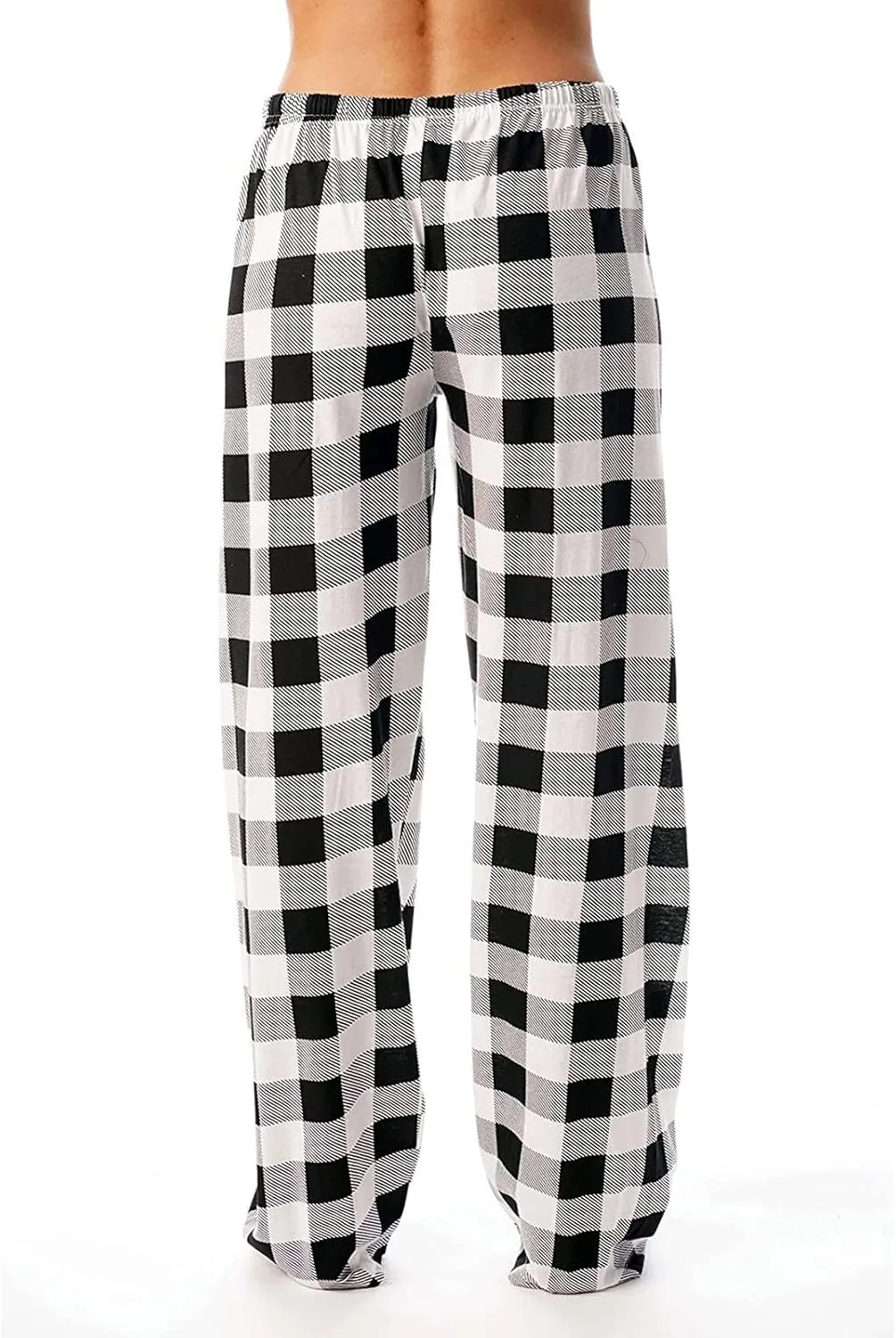 Women Plaid Printed Pants Full Length Long Trousers Sports Pants Business Casual Trousers