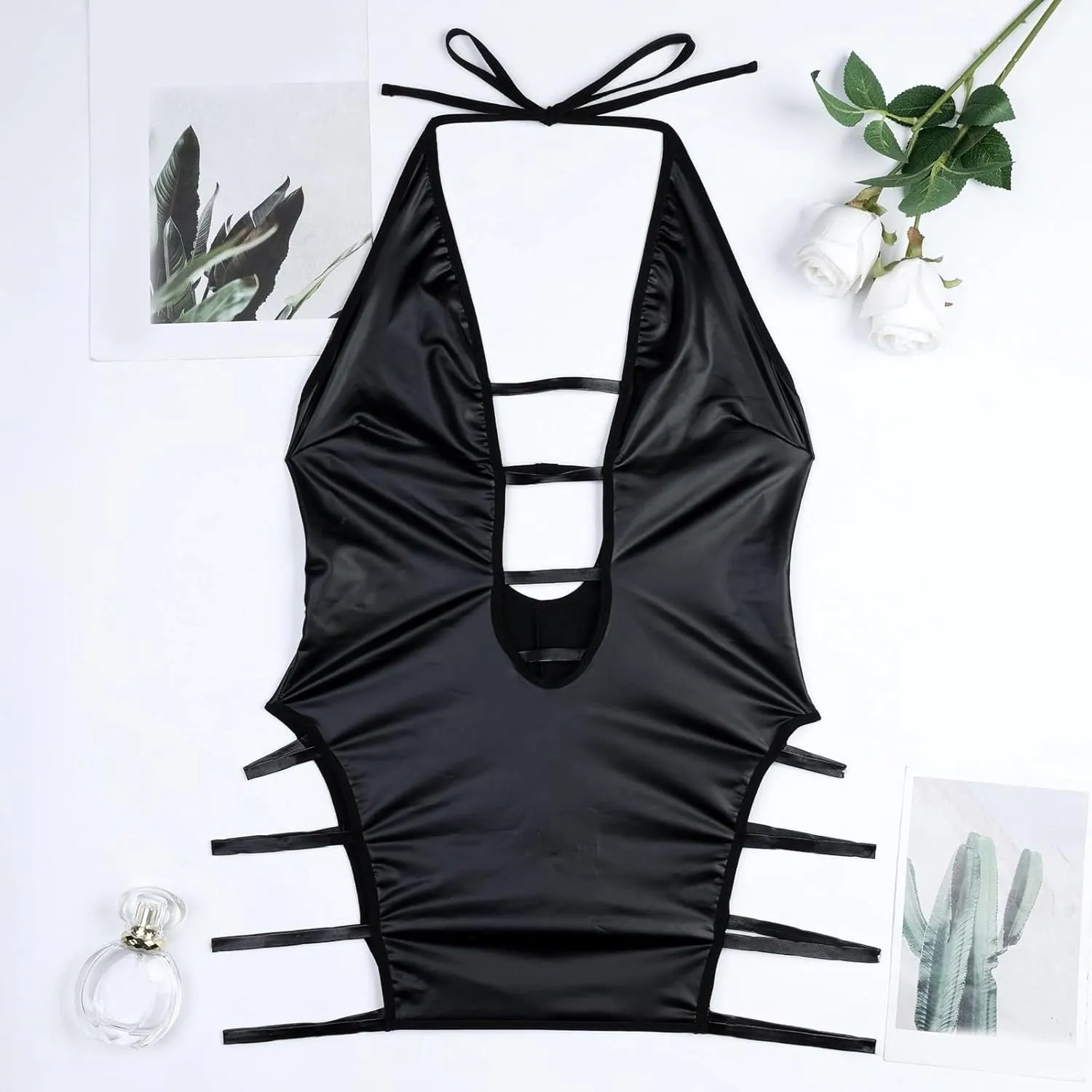 Women Sexy Lingerie Sets Lace Chemise Babydoll Nightie One Piece Long Sleeve Dress Mini Skirt Thong Nightwear