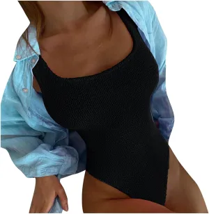 Women Sexy Tummy Control One Piece Swimsuits Supportive Slimming Bathing Suit Trendy Vintage Swimwear Plus Size