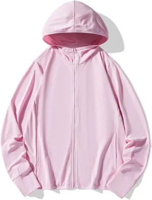 Women UPF 50  UV Sun Protection Jacket Soft Smooth Fast Dry Running Shirts Rash Guard Shirt Hooded with Pockets