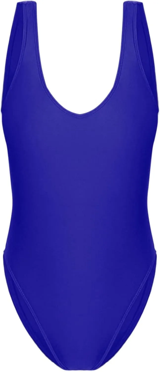 Women Vintage Ruched Push Up One Piece Swimsuit Tummy Control Bathing Suit Square Neck Swimwear High-Waisted Monokini