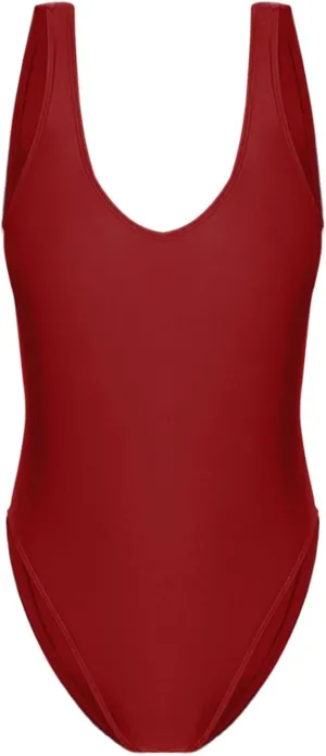 Women Vintage Ruched Push Up One Piece Swimsuit Tummy Control Bathing Suit Square Neck Swimwear High-Waisted Monokini