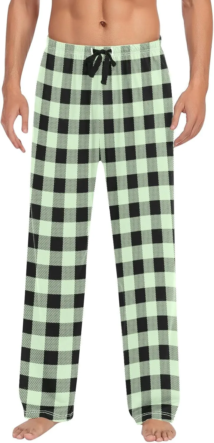 Women's Buffalo Plaid Pajama Pants Elastic Waistband Pajamas Pants Comfy Plus Size Fleece Lined Leggings Women 2024