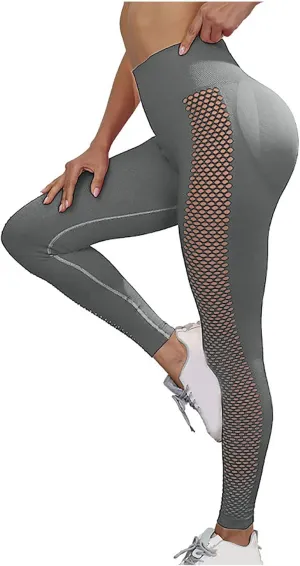 Womens Butt Lift Leggings Workout Yoga Pants Ruched Booty High Waist Seamless Leggings Elastic Compression Tights
