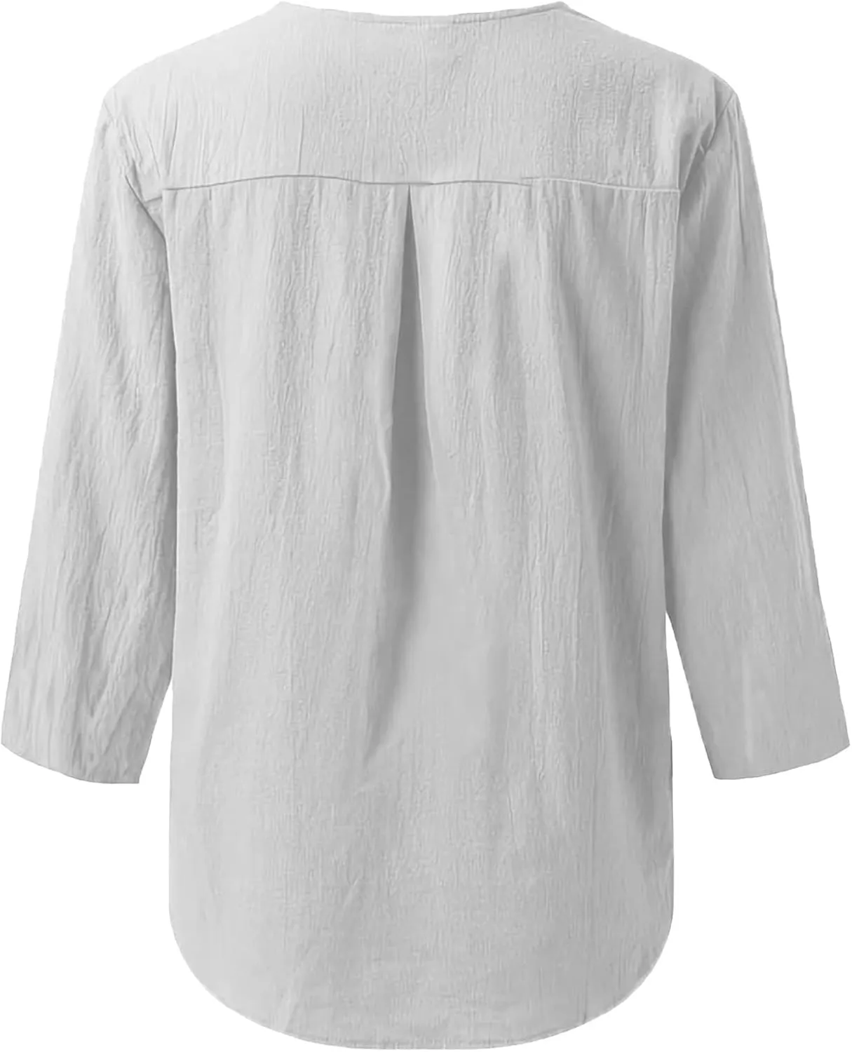 Women's Button Shirts Linen Roll up Sleeve V-Neck Trendy Shirt Casual Loose Fit Business Work Blouses Tops