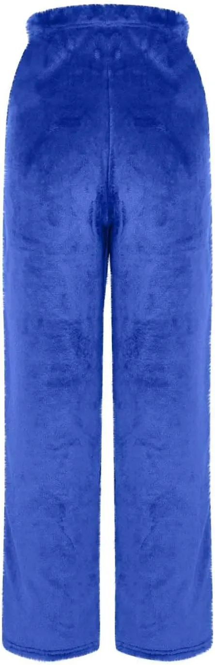 Women's Coral Fleece Pajama Pants Winter Pj Bottoms Comfy Warm Lounge Long Pants Sleepwear Velvet Home Pants