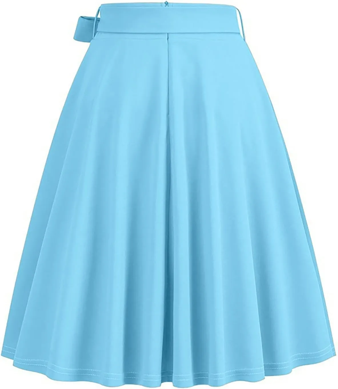 Womens Hepburn Style Skirt Solid Vintage High Waist A-Line Skater Skirts Casual Fashion Loose Flowy A-line Skorts