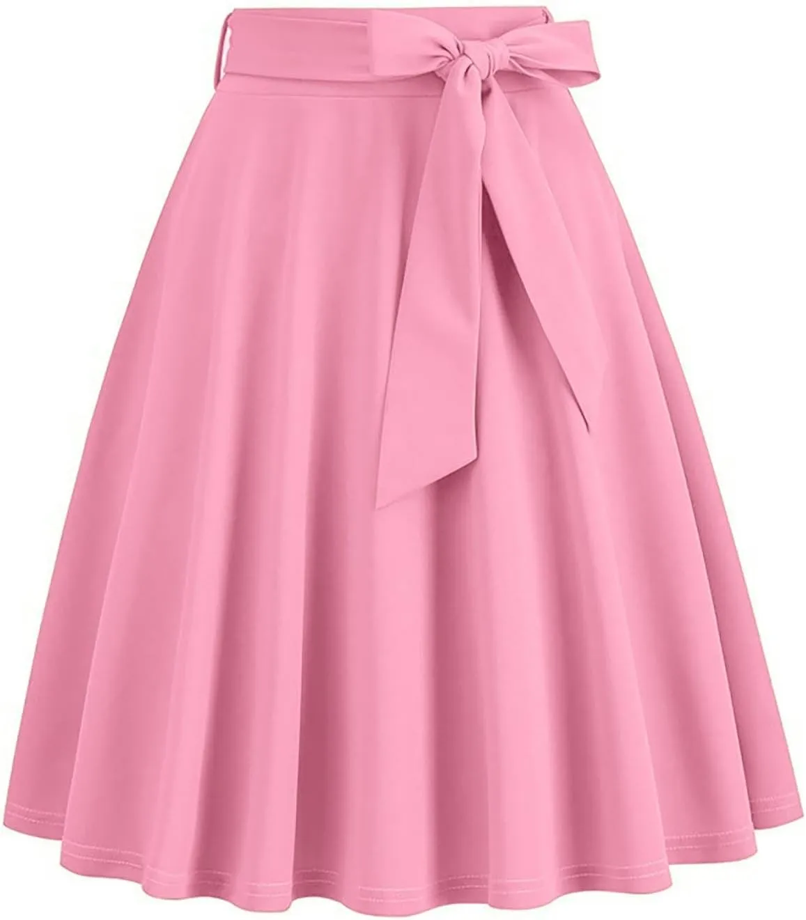 Womens Hepburn Style Skirt Solid Vintage High Waist A-Line Skater Skirts Casual Fashion Loose Flowy A-line Skorts