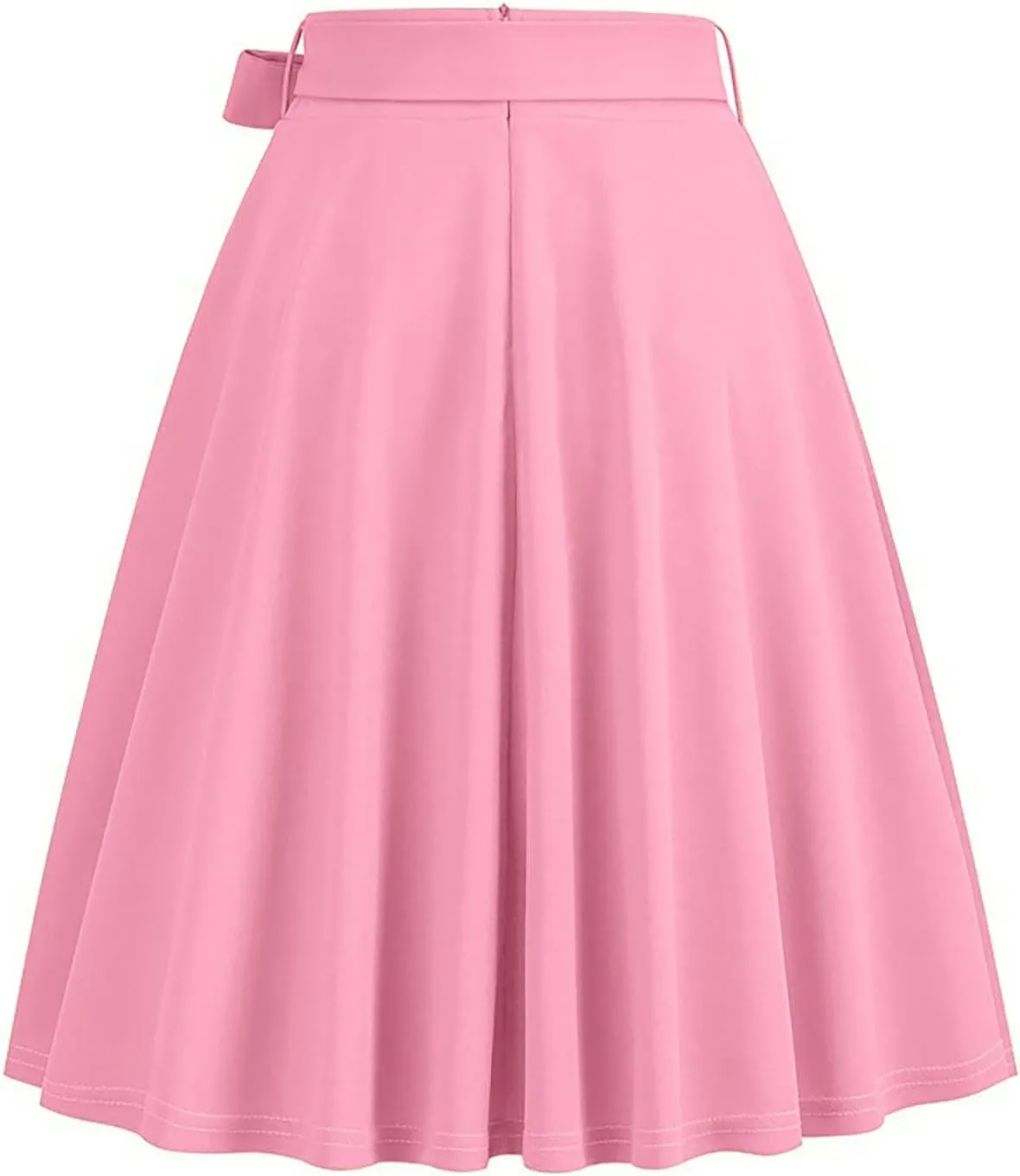 Womens Hepburn Style Skirt Solid Vintage High Waist A-Line Skater Skirts Casual Fashion Loose Flowy A-line Skorts