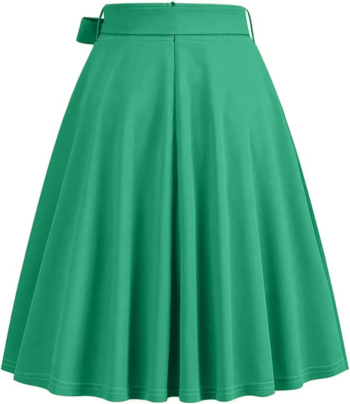 Womens Hepburn Style Skirt Solid Vintage High Waist A-Line Skater Skirts Casual Fashion Loose Flowy A-line Skorts