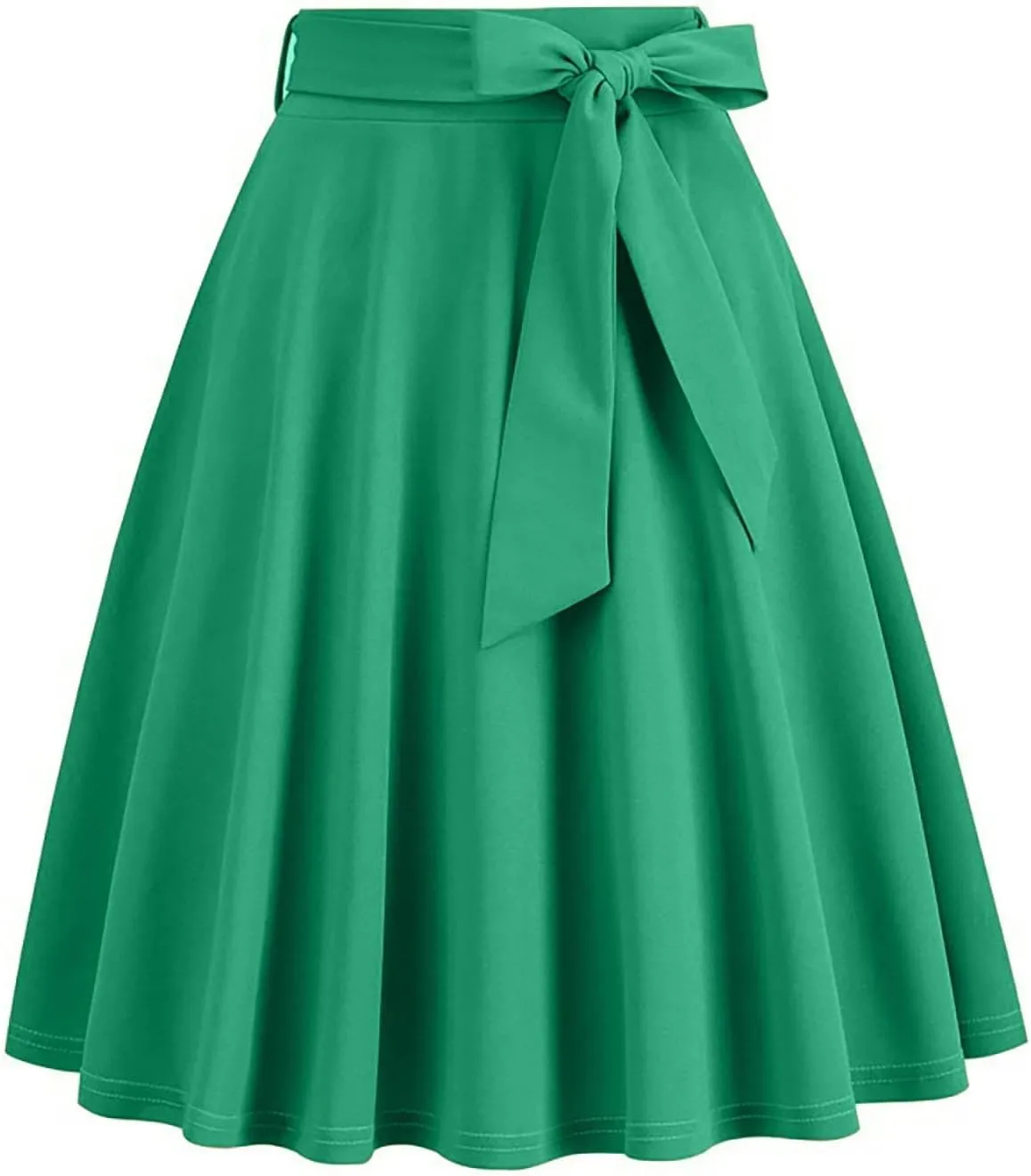 Womens Hepburn Style Skirt Solid Vintage High Waist A-Line Skater Skirts Casual Fashion Loose Flowy A-line Skorts