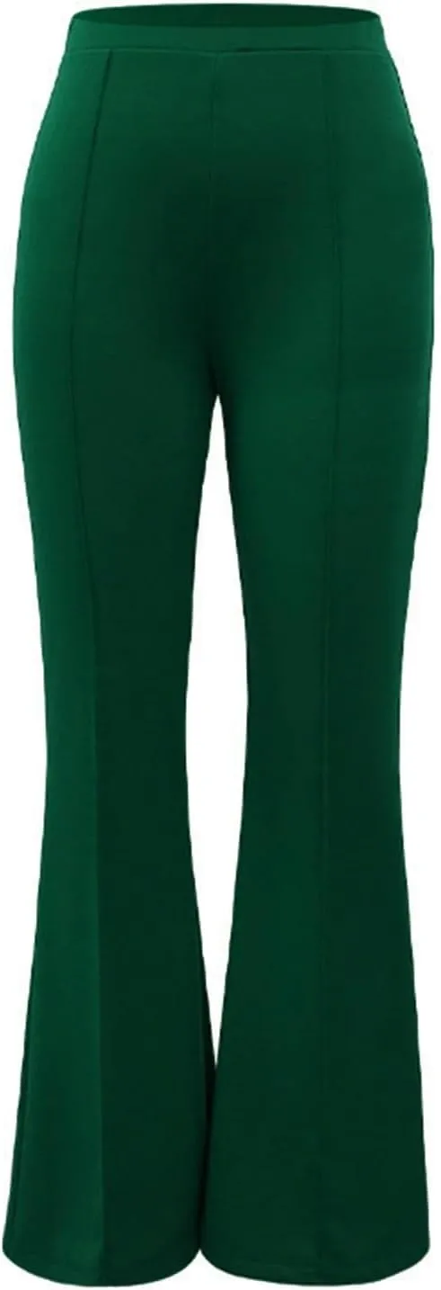Women's High Waist Solid Suit Pants Casual Straight Wide Leg Trousers Simple Trendy Fitted Flared Pant Hip Lift Yoga Pants