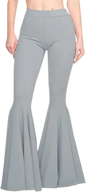 Womens High Waisted Bell Bottom Pants Mermaid Ruffle Flare Pants High Fashion Palazzo Pant Yoga Pants Leggings