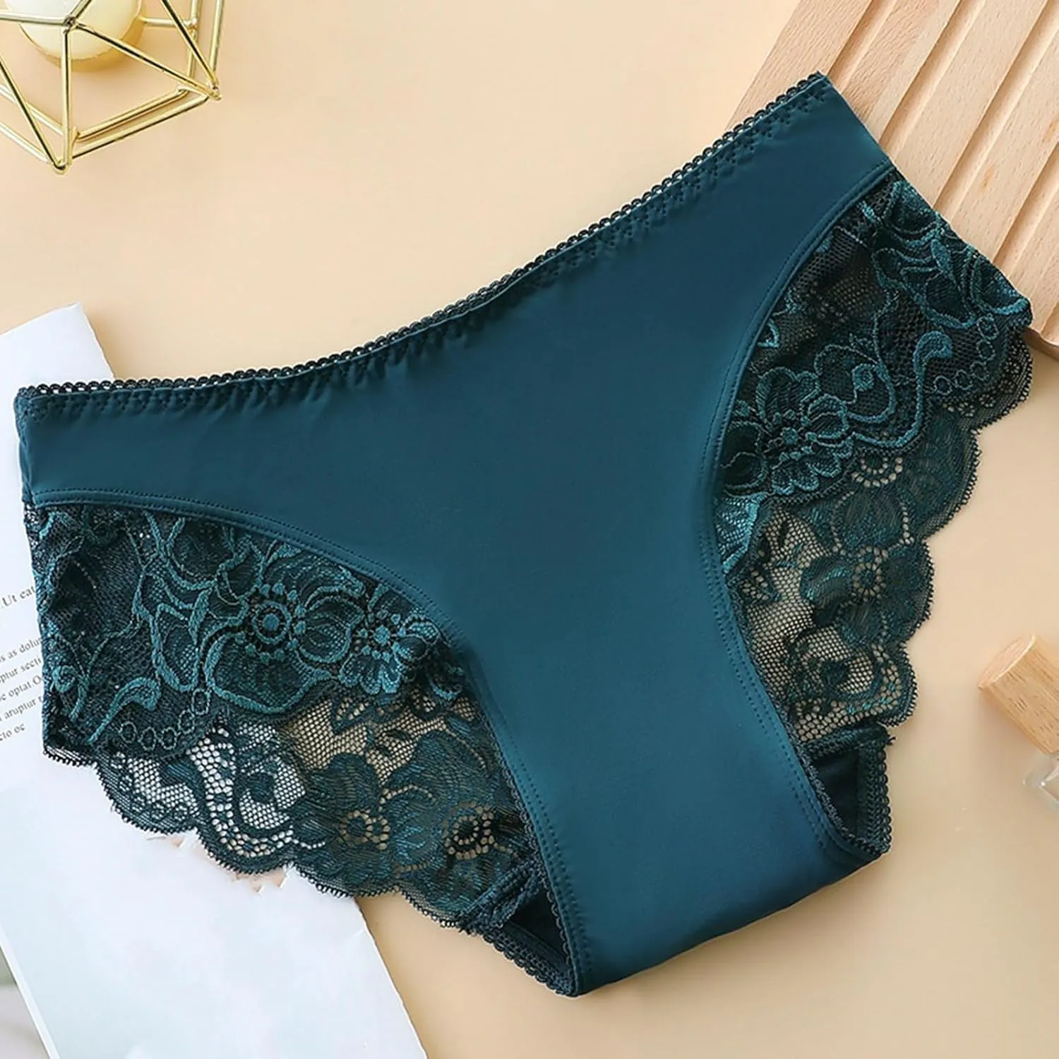 Womens High Waisted Underwear Panties Sexy Lace Hipster No Show Soft Stretch Cheeky Panties