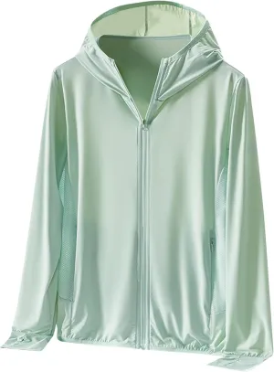 Women's Hiking Hoodie Long Sleeve SPF UPF 50  Jackets SIK Smooth Soft Athletic Shirts Outdoor for Fishing Hiking