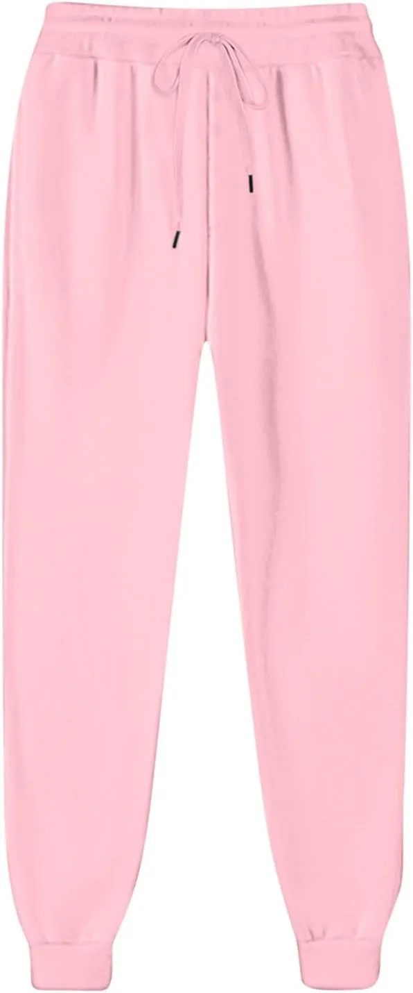 Women's Joggers Fleece Lined Sweatpants Warm Winter Pants High Waisted Casual Pants Comfy Lounge Pants with Pockets