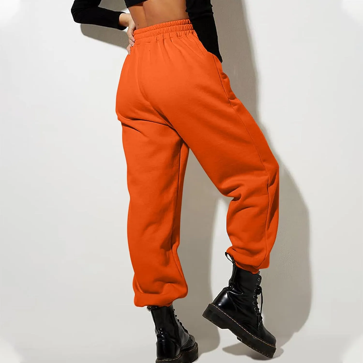 Women's Joggers Fleece Lined Sweatpants Warm Winter Pants High Waisted Casual Pants Comfy Lounge Pants with Pockets