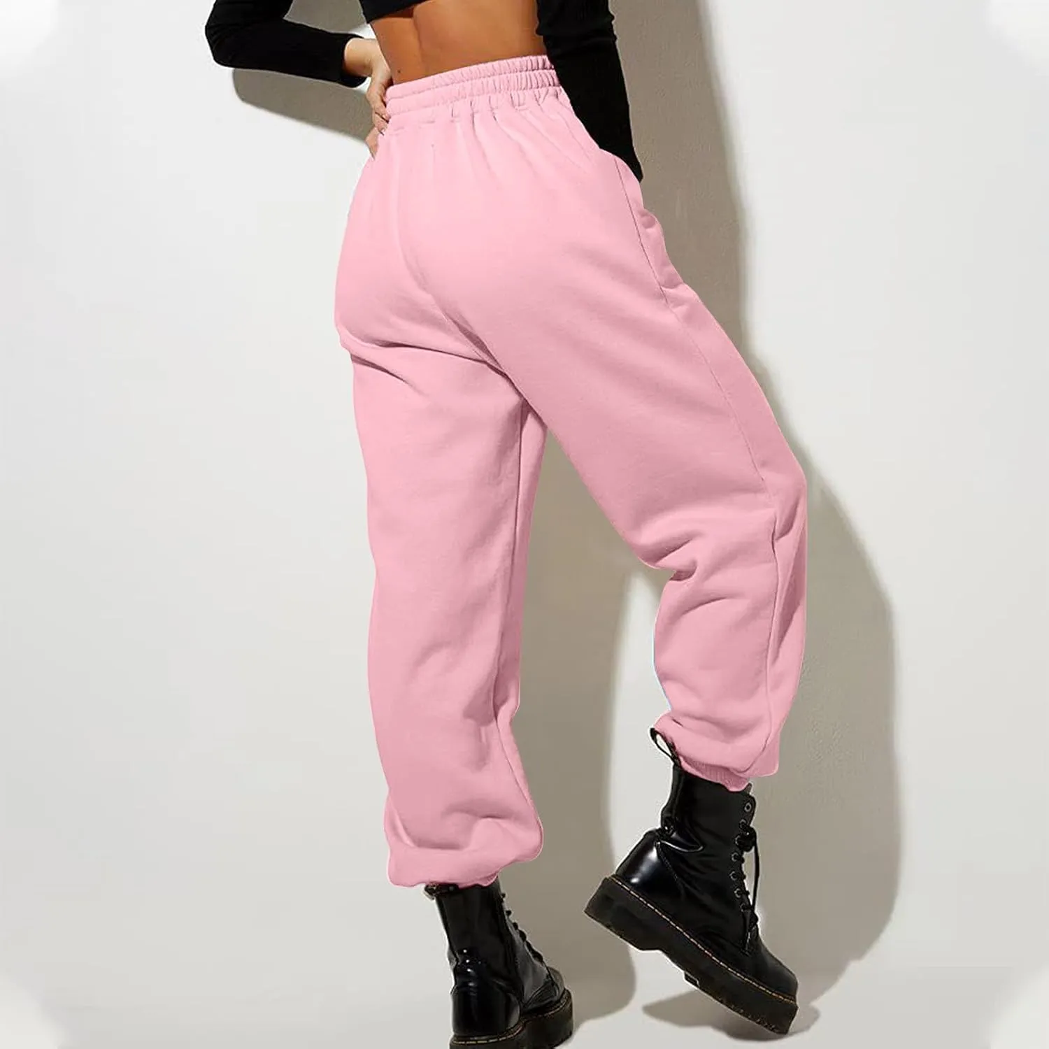 Women's Joggers Fleece Lined Sweatpants Warm Winter Pants High Waisted Casual Pants Comfy Lounge Pants with Pockets
