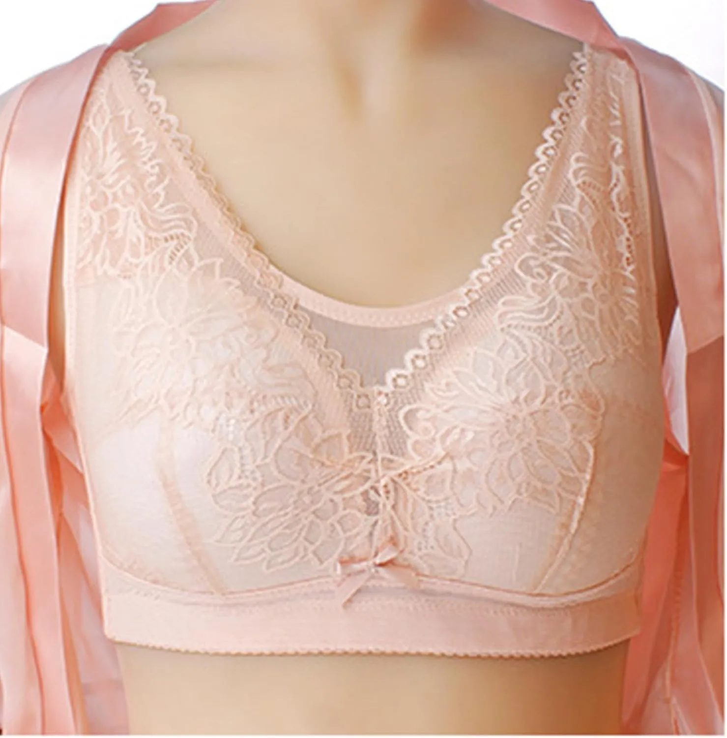 Womens Lace Sexy Everyday Bras No Underwire Adjustable Straps Breathable Push Up Bra V Neck Full Coverage Bralettes