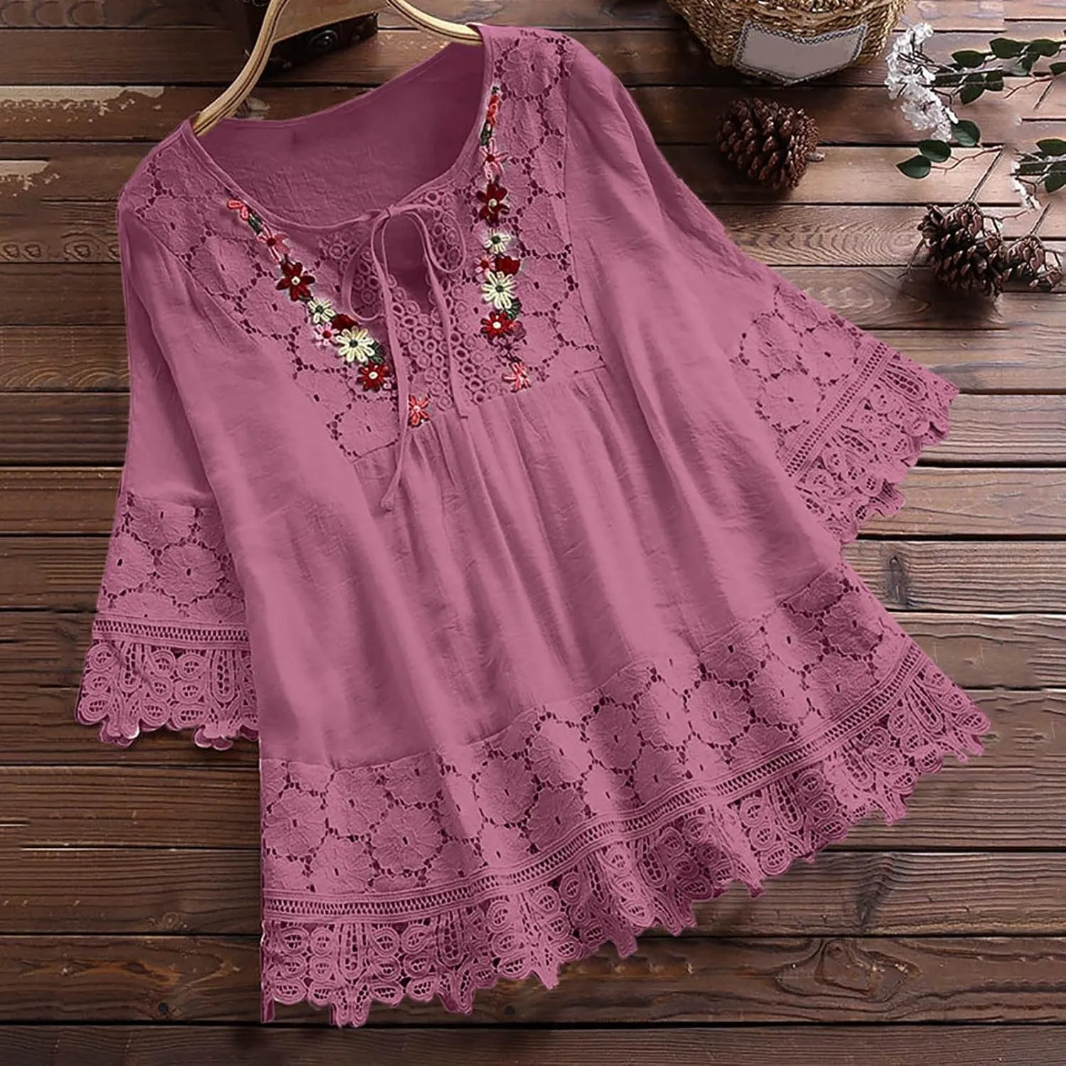 Women's Linen Shirts V-Neck Button Blouses Lapel Collar 2025 Summer Tee Shirts Long Sleeve Loose Fit T-Shirt