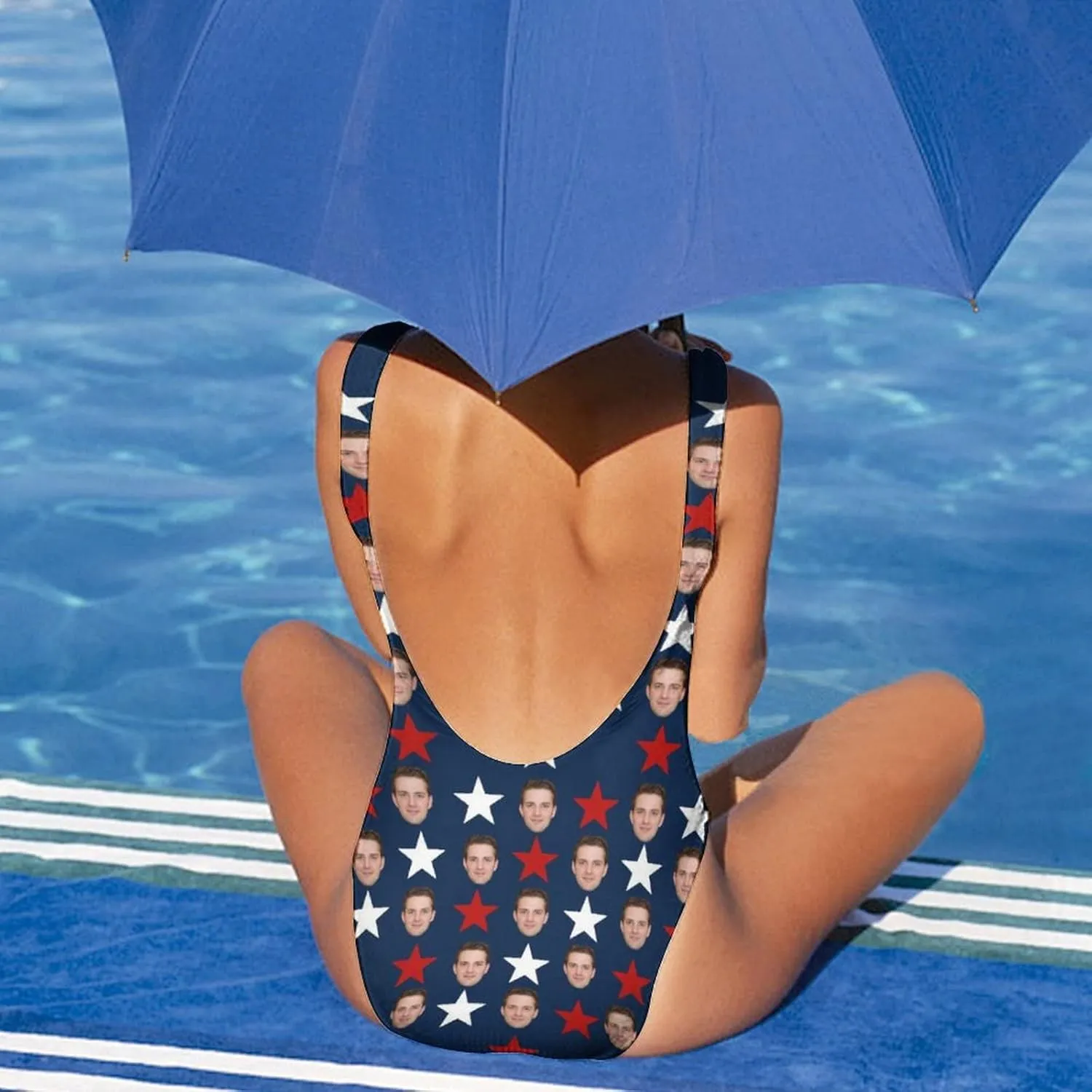 Women's Low Back One Piece Swimsuit Leopard Pattern Thong Swimwear Bathing Suits for Women