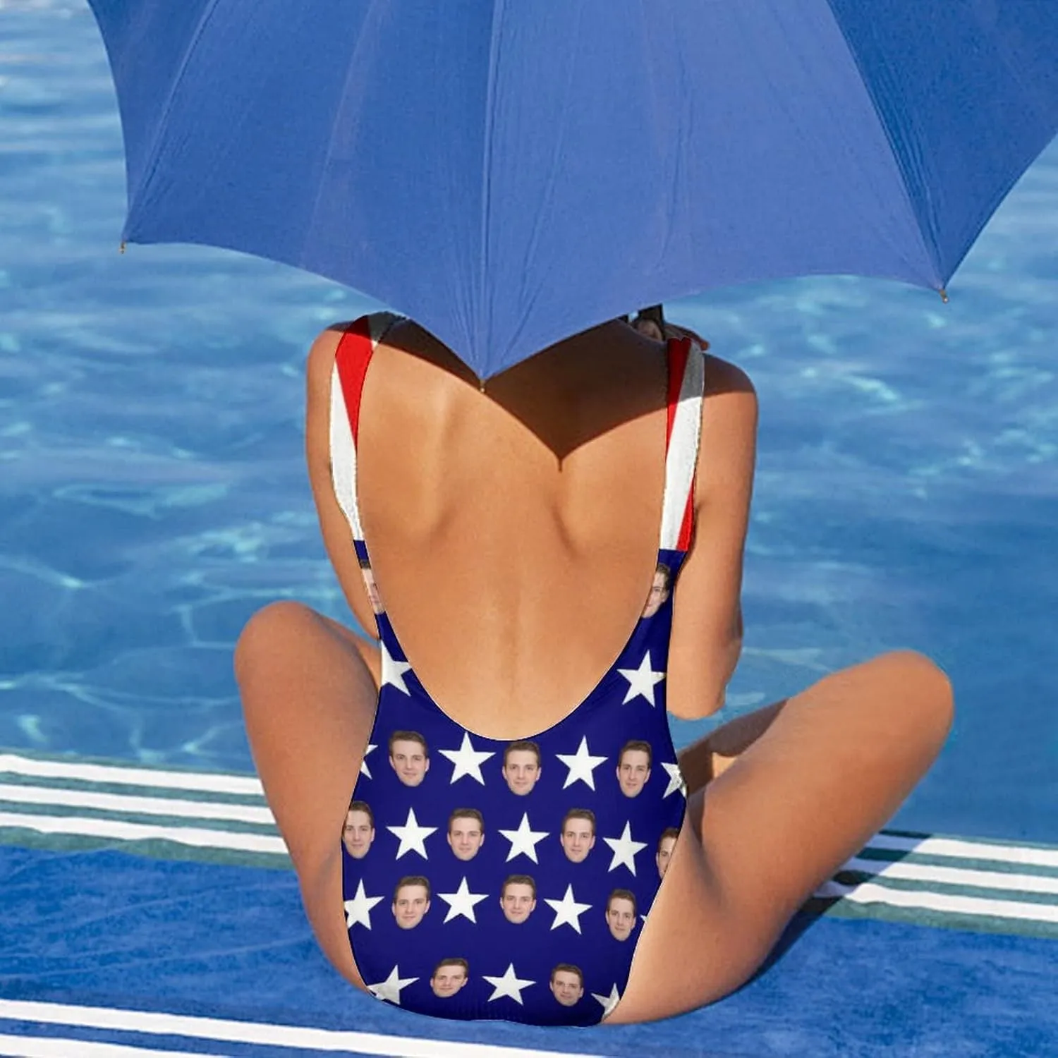 Women's Low Back One Piece Swimsuit Leopard Pattern Thong Swimwear Bathing Suits for Women