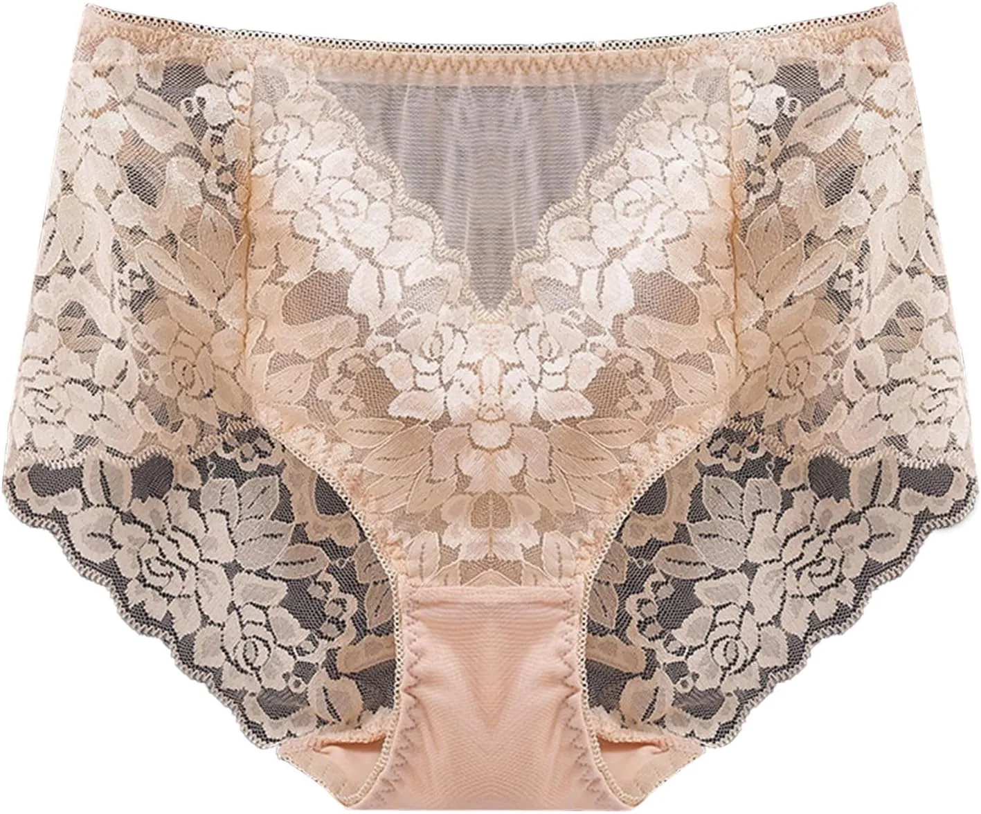 Women's Mid High Waist Sexy Lace Panties Seamless Brief Briefs Panties for Women
