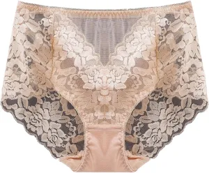 Women's Mid High Waist Sexy Lace Panties Seamless Brief Briefs Panties for Women