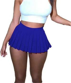 Womens Mini Pleated Skirt Y2k Skater Skirt Girl Sexy A-Line Club School Skirt Skater A-line Pleated Mini Skirt
