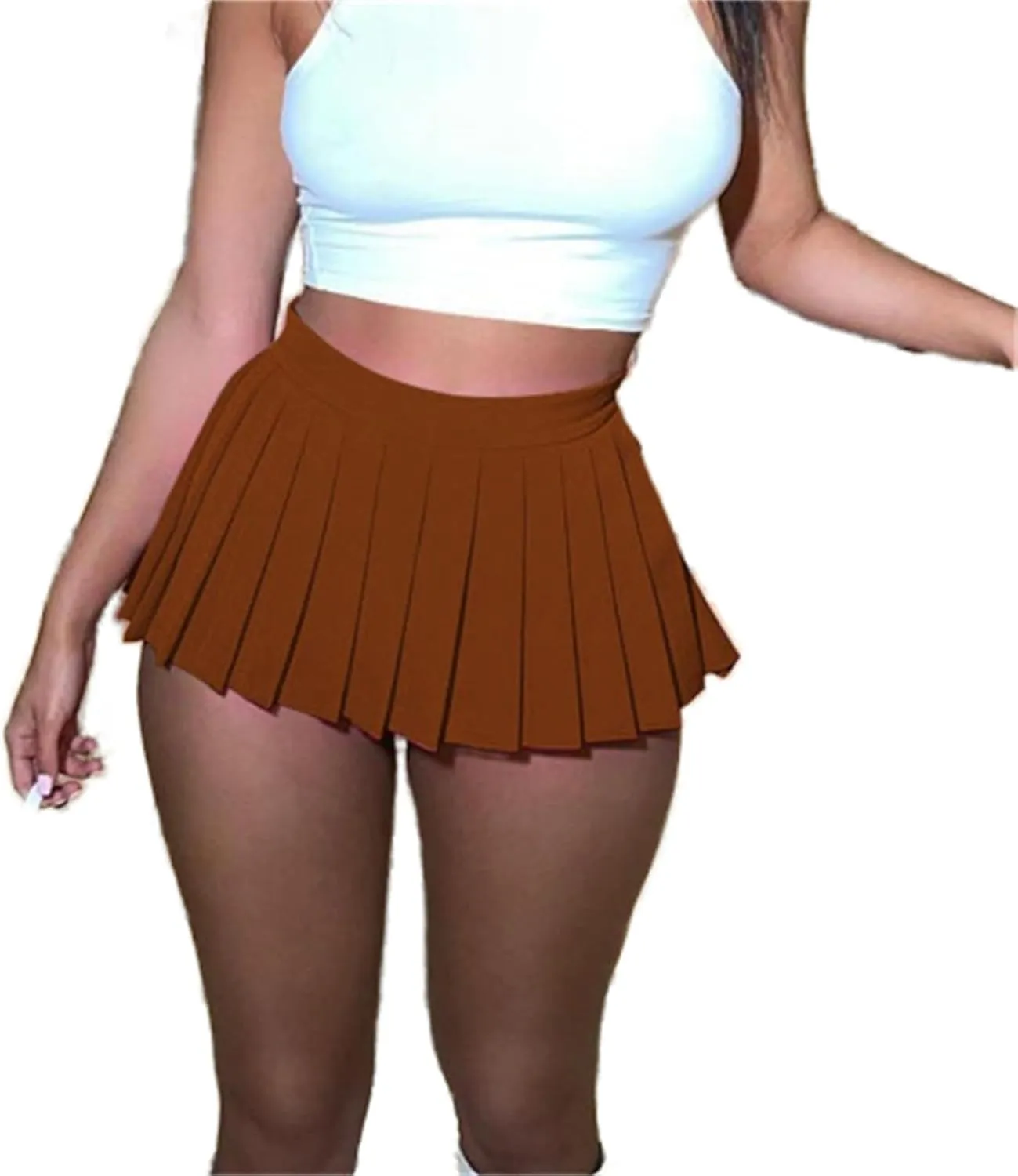 Womens Mini Pleated Skirt Y2k Skater Skirt Girl Sexy A-Line Club School Skirt Skater A-line Pleated Mini Skirt