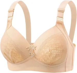 Womens No Underwire Lace Bra Full Coverage Adjustable Straps Bralettes Comfy Breathable Push Up Lifting Everyday Bra