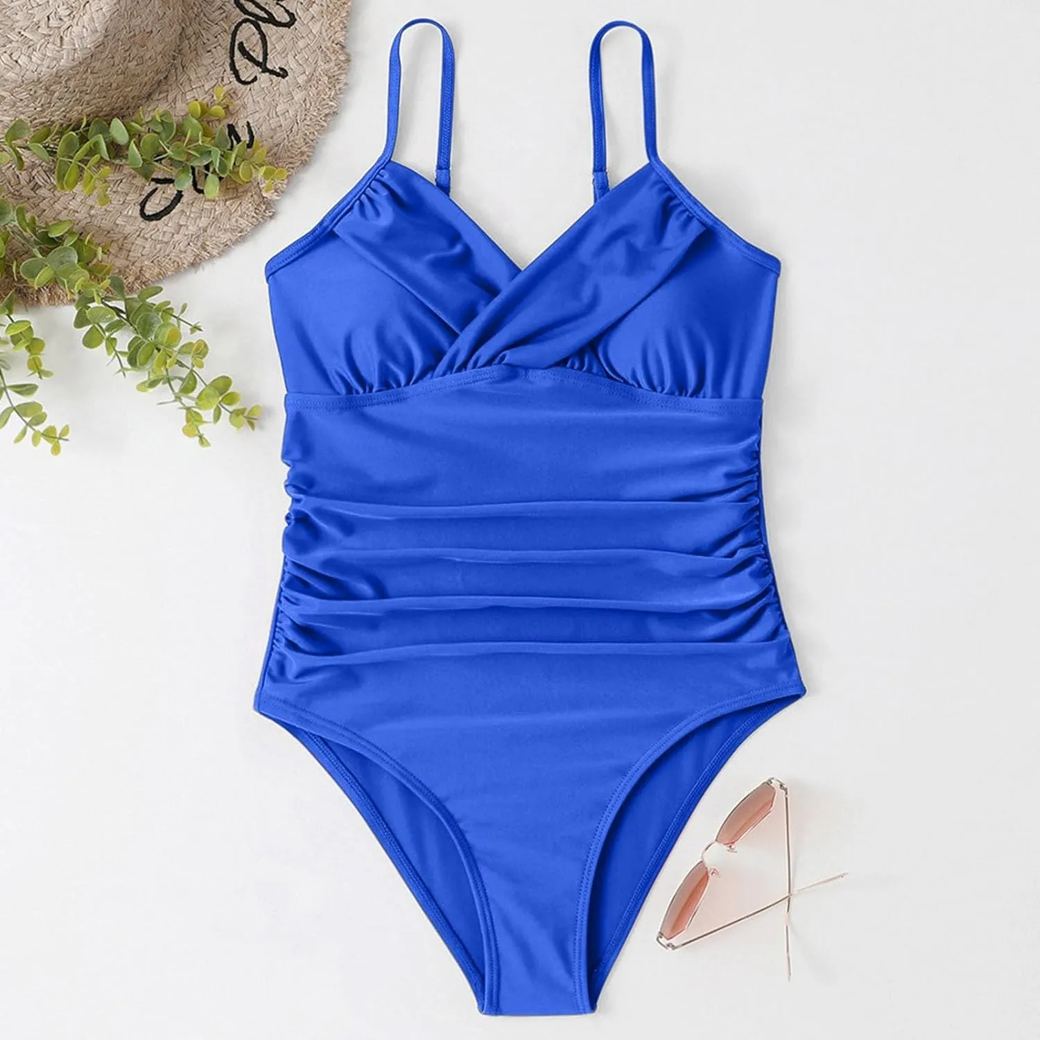 Womens One Piece Swimsuits Sleeveless Tummy Control Thong Bathing Suit Fashion Full Coverage Slim Fit Holidays Swimwear
