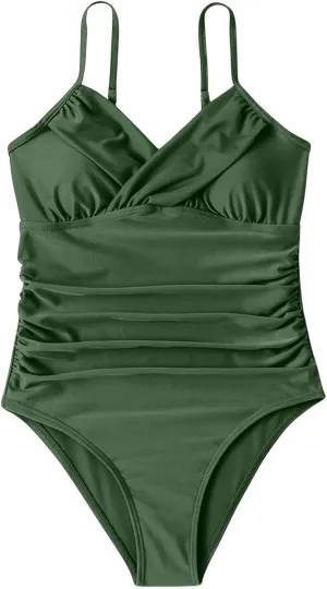 Womens One Piece Swimsuits Sleeveless Tummy Control Thong Bathing Suit Fashion Full Coverage Slim Fit Holidays Swimwear